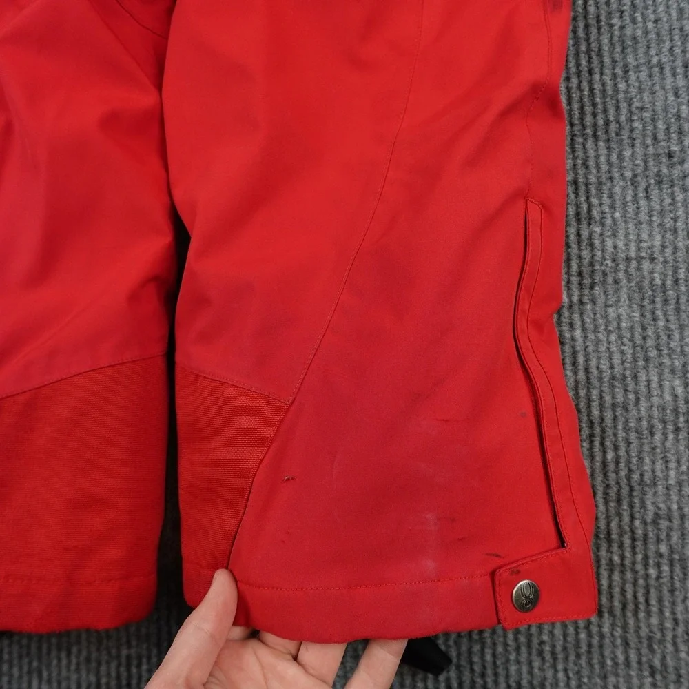 Spyder Snow Pants Mens Medium Red Insulated Ski Snowboard Bibs Suspenders